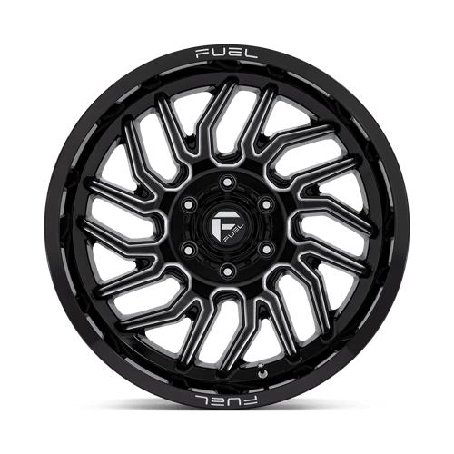 20x10 fuel off-road d807 hurricane gloss black milled wheel 6x5.5 bolt pattern 18mm offset