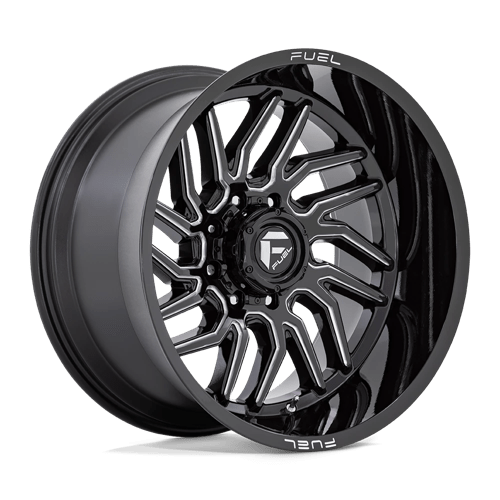 24x12 fuel off-road d807 hurricane gloss black milled wheel 6x5.5 bolt pattern 44mm offset