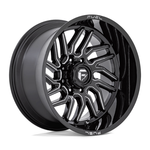 22x12 fuel off-road d807 hurricane gloss black milled wheel 6x5.5 bolt pattern 44mm offset