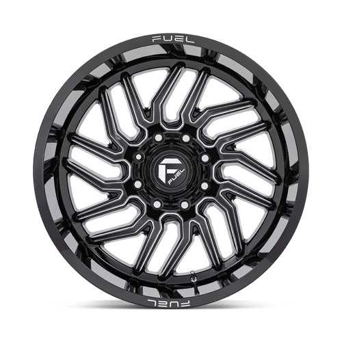 22x12 fuel off-road d807 hurricane gloss black milled wheel 6x5.5 bolt pattern 44mm offset