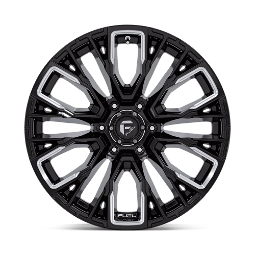 17x9 fuel off-road d849 rebar gloss black milled wheel 6x5.5 bolt pattern 12mm offset