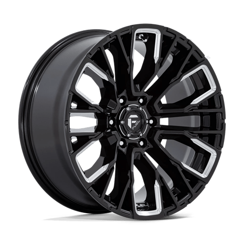 20x9 fuel off-road d849 rebar gloss black milled wheel 6x5.5 bolt pattern 1mm offset