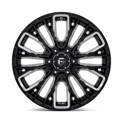 20x9 fuel off-road d849 rebar gloss black milled wheel 6x5.5 bolt pattern 1mm offset