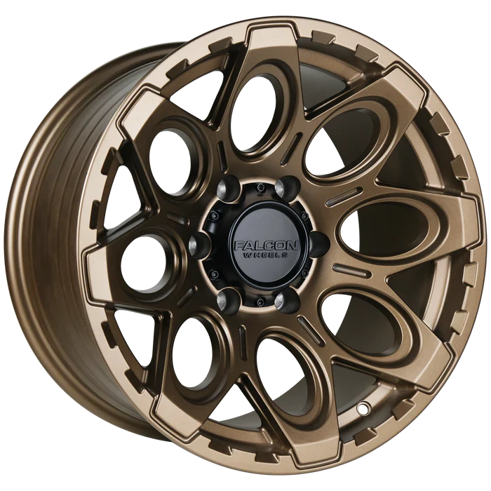 17x9 Falcon Wheels T6 Full Matte Bronze Wheel 6x5.5 Bolt Pattern -12mm Offset