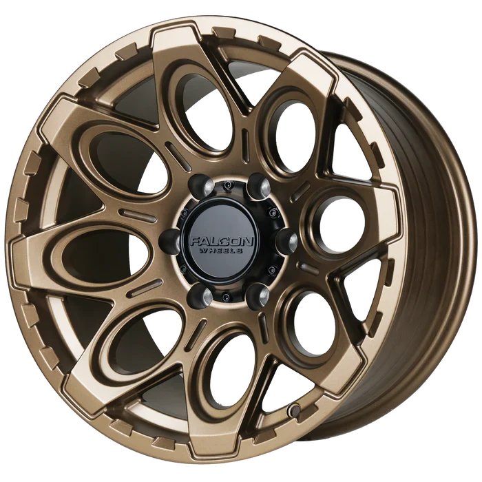 17x9 Falcon Wheels T6 Full Matte Bronze Wheel 6x5.5 Bolt Pattern -12mm Offset