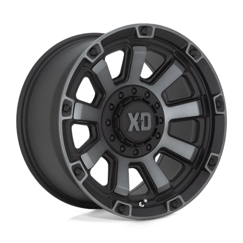 17x9 xd wheels xd852 gauntlet satin black w gray tint wheel 6x5.5 bolt pattern 0mm offset