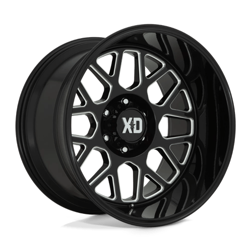 20x10 xd wheels xd849 grenade ii gloss black milled wheel 6x5.5 bolt pattern 18mm offset