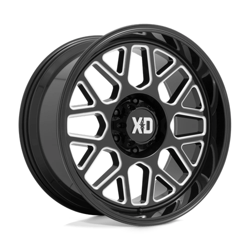20x12 xd wheels xd849 grenade ii gloss black milled wheel 6x5.5 bolt pattern 44mm offset