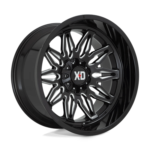 22x12 xd wheels xd859 gunner gloss black milled wheel 6x5.5 bolt pattern 44mm offset