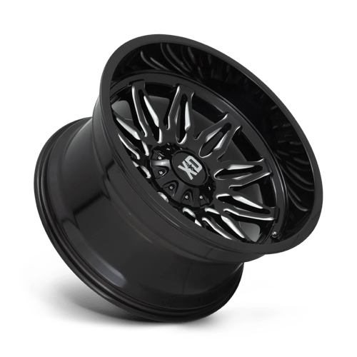 22x12 xd wheels xd859 gunner gloss black milled wheel 6x5.5 bolt pattern 44mm offset