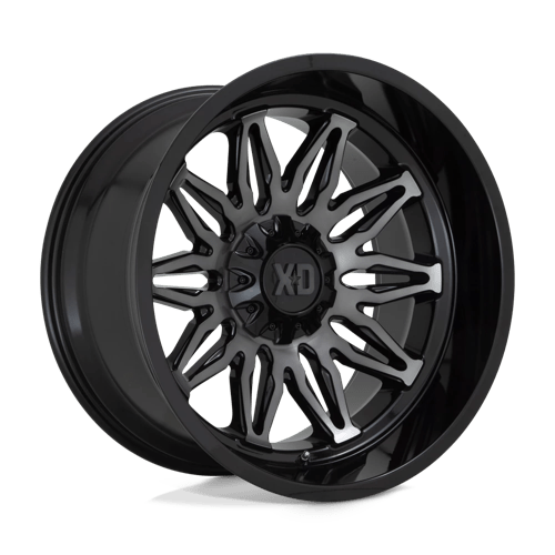 22x12 xd wheels xd859 gunner gloss black mach w gray tint wheel 6x5.5 bolt pattern 44mm offset