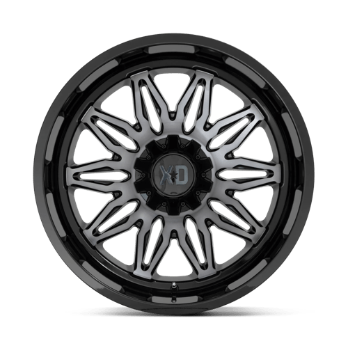 20x10 xd wheels xd859 gunner gloss black mach w gray tint wheel 6x5.5 bolt pattern 18mm offset