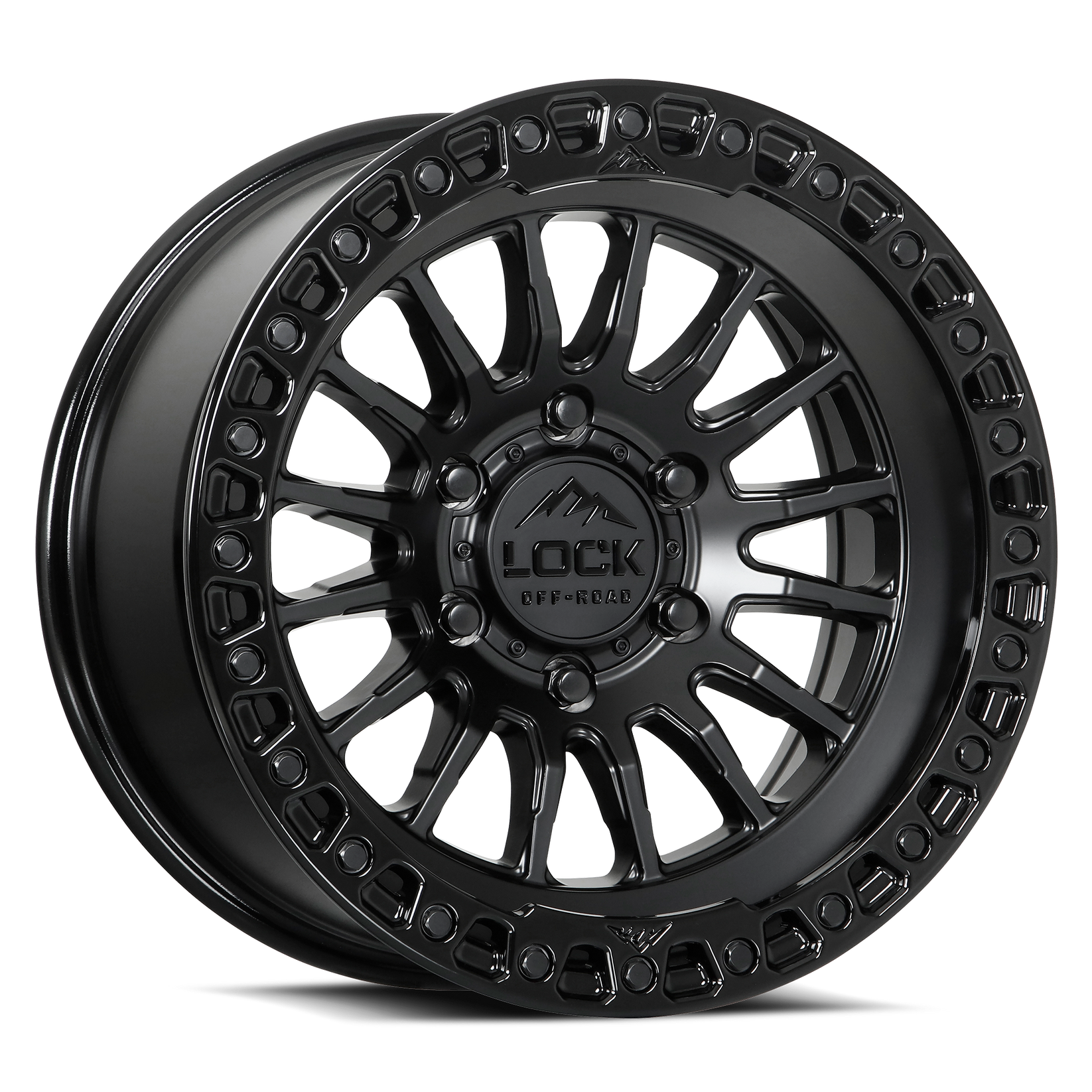 17x8 5 lock off-road grit matte black w gloss black ring wheel 6x5.5 bolt pattern 25mm offset