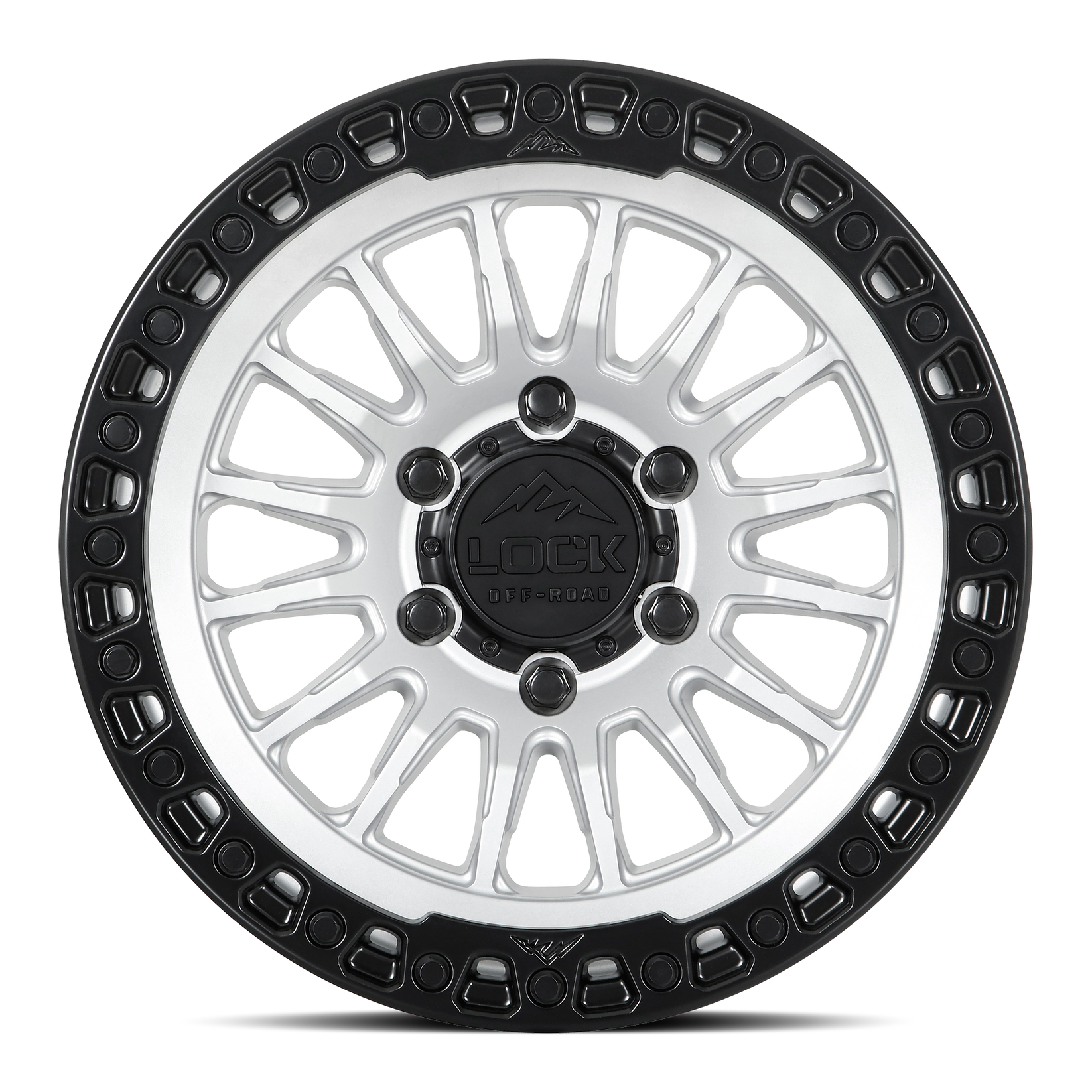 17x8 5 lock off-road grit matte silver w matte black ring wheel 6x5.5 bolt pattern 25mm offset
