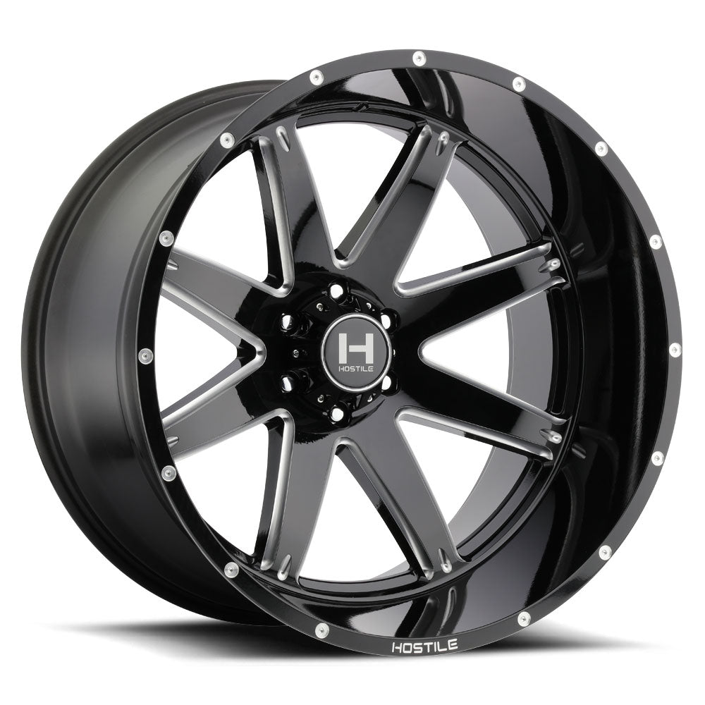 20x10 hostile wheels h109 alpha blade cut wheel 6x5.5 bolt pattern 19mm offset
