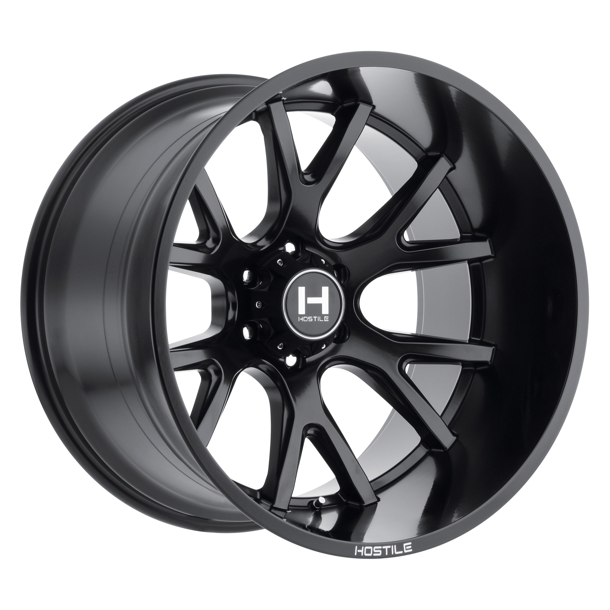 22x10 Hostile Rage H113 Satin Black Wheel 6x5.5 Bolt Pattern -25mm Offset
