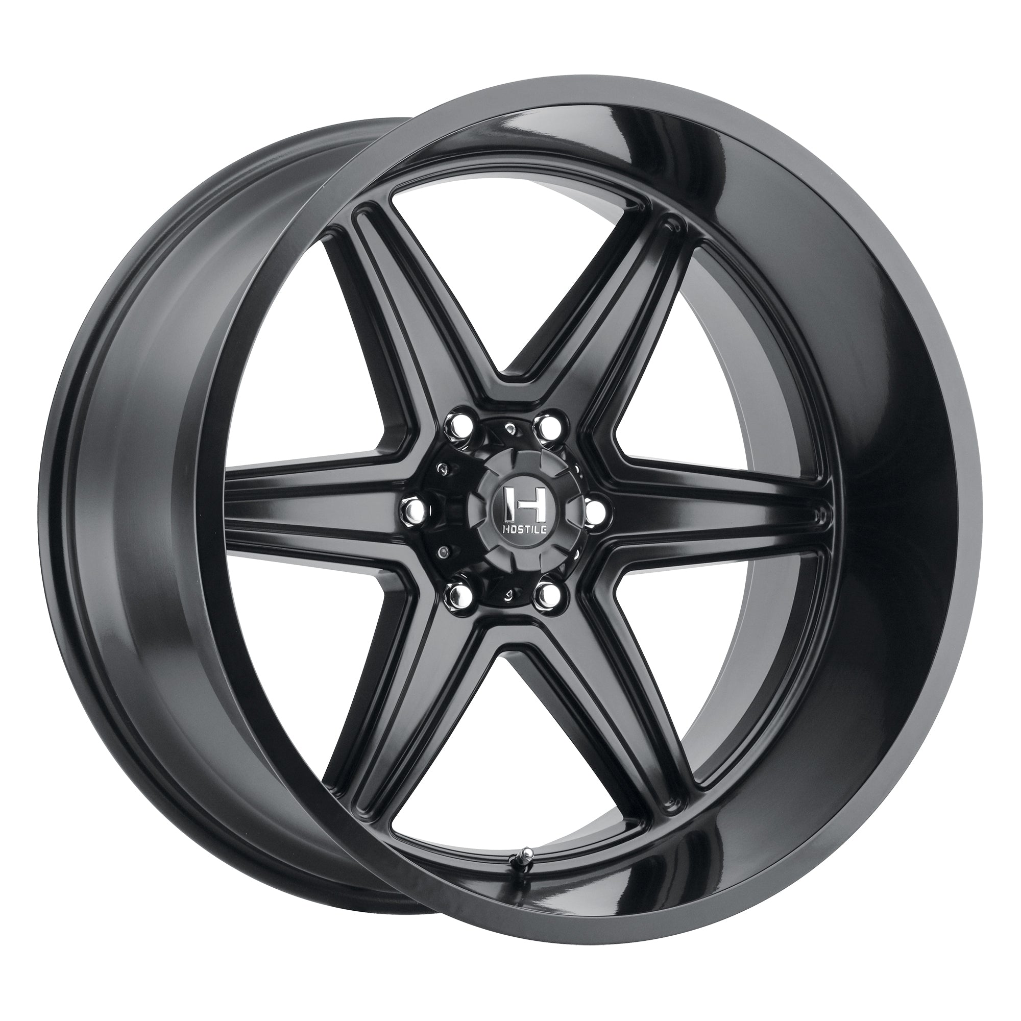 24x12 Hostile Venom H117 Satin Black Wheel 6x5.5 Bolt Pattern -44mm Offset