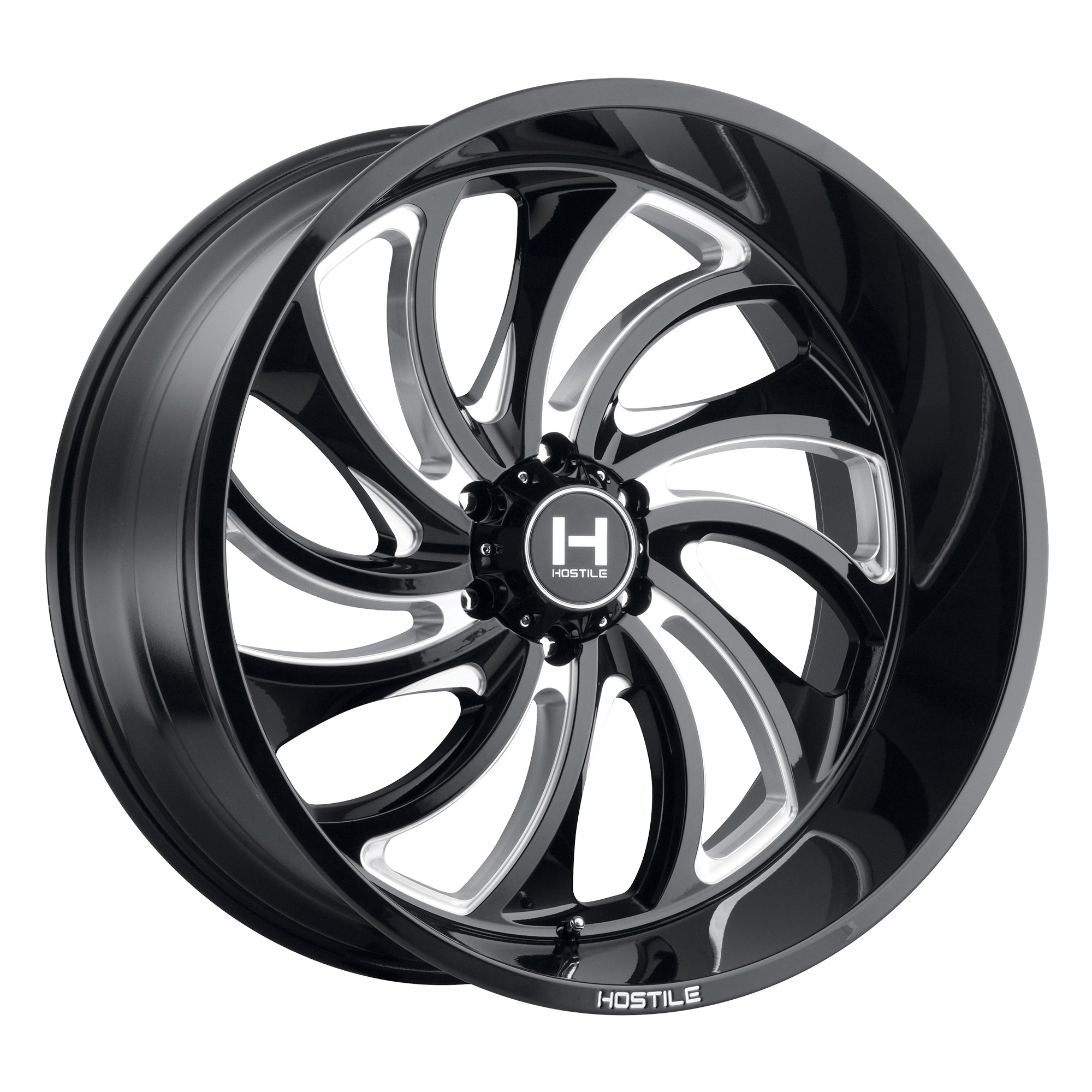 22x12 Hostile Demon H118 Black Milled Wheel 6x5.5 Bolt Pattern -48mm Offset