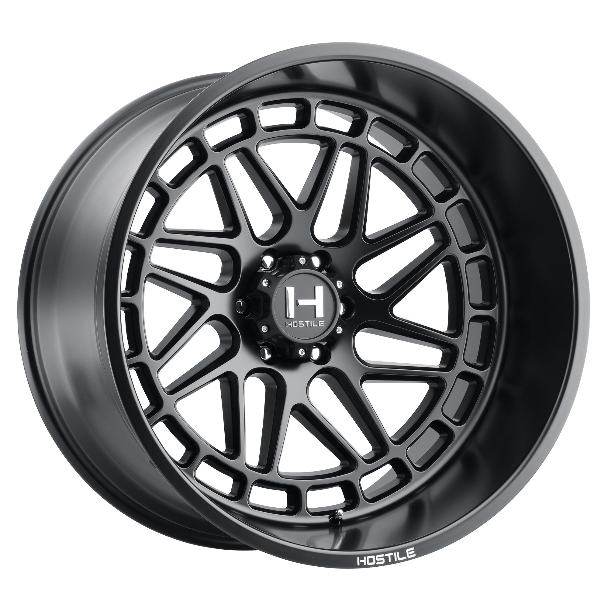 24x14 Hostile Reaper H122 Satin Black Wheel 6x5.5 Bolt Pattern -76mm Offset