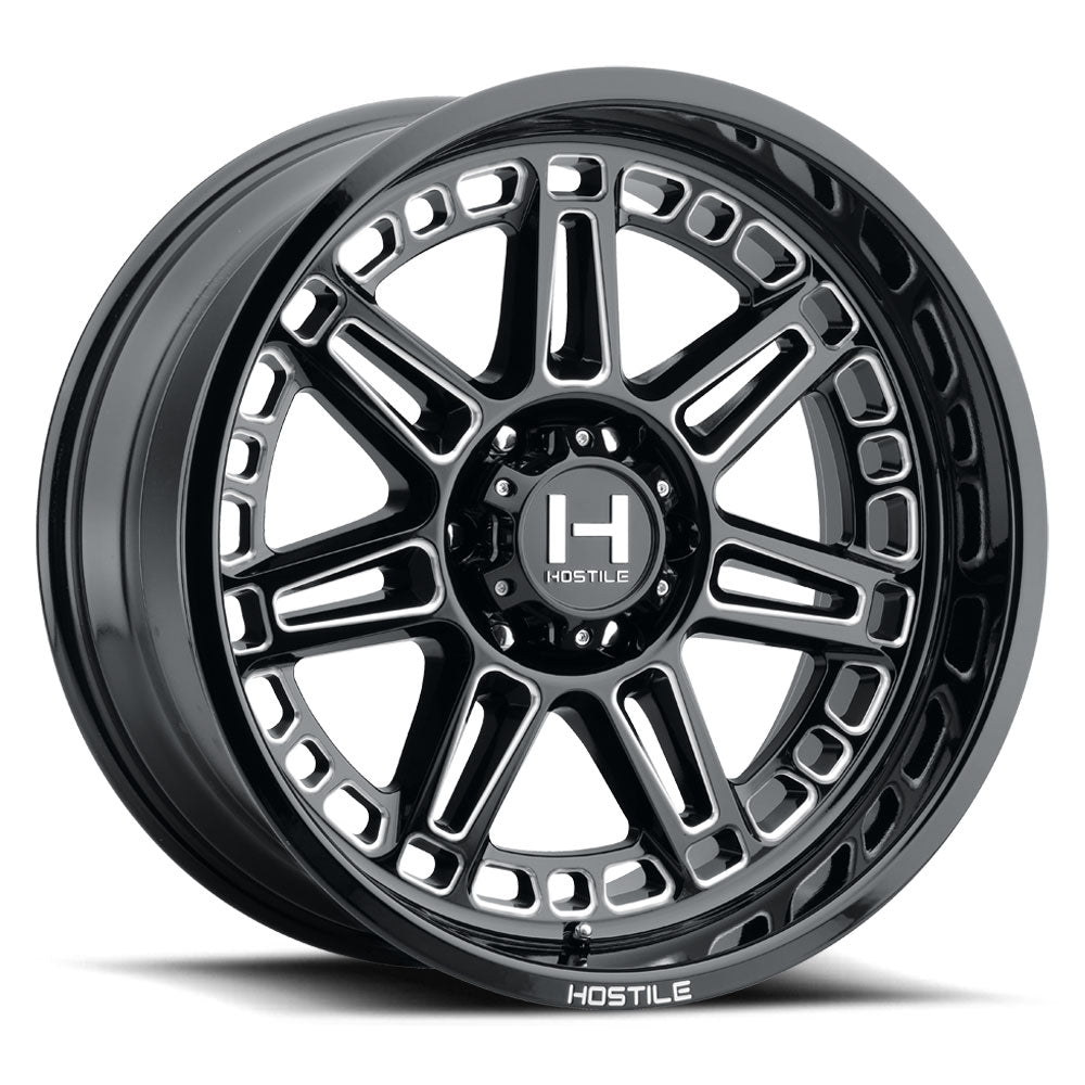 20x12 hostile wheels h124 lunatic blade cut wheel 6x5.5 bolt pattern 44mm offset