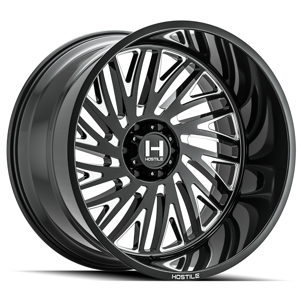 20x10 hostile wheels h131 syclone blade cut wheel 6x5.5 bolt pattern 19mm offset