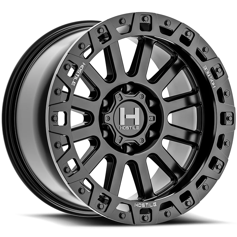 17x9 hostile wheels h139 dominator asphalt wheel 6x5.5 bolt pattern 12mm offset