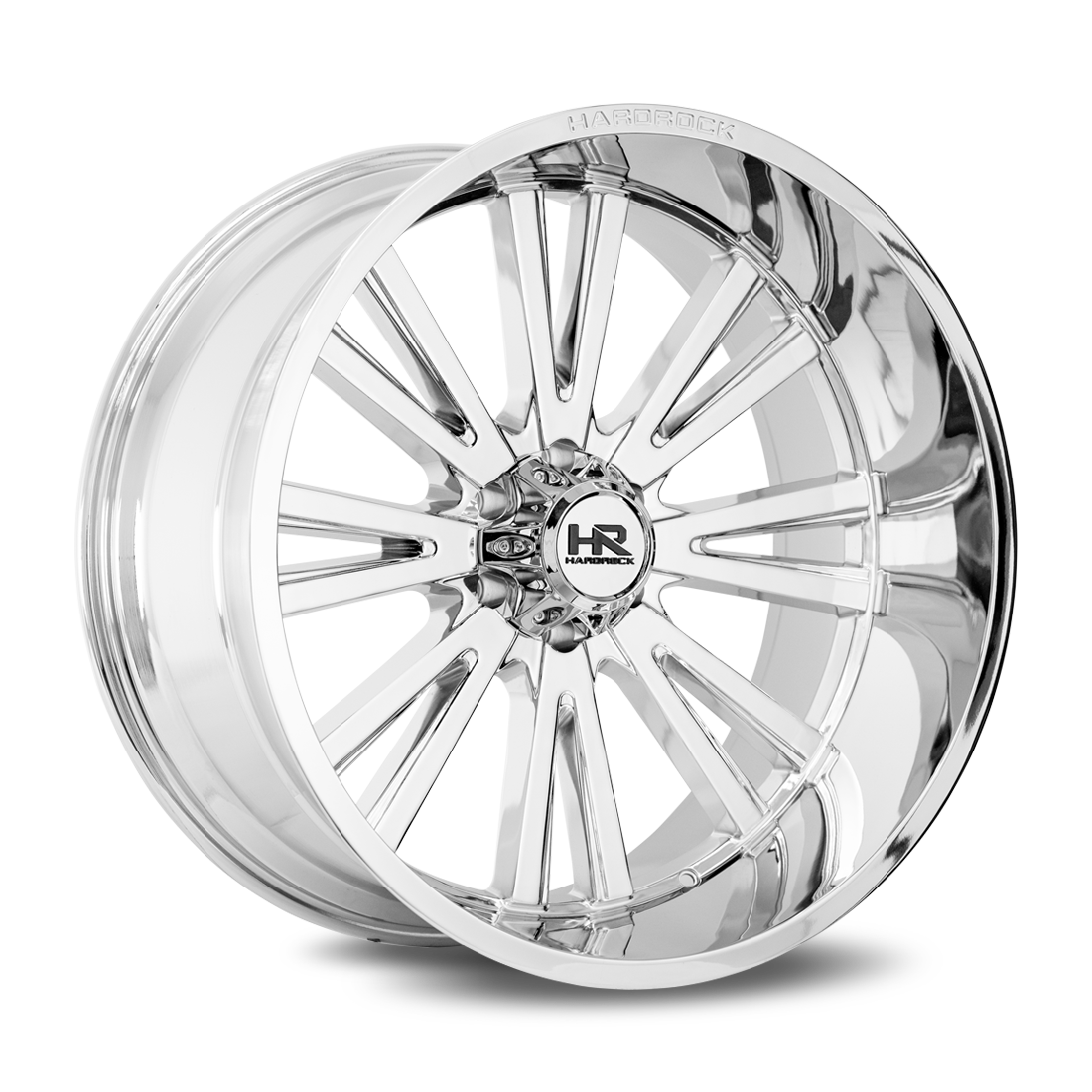 24x12 Hardrock Offroad H503 Spine XPosed Chrome Wheel 6x5.5 Bolt Pattern -44mm Offset