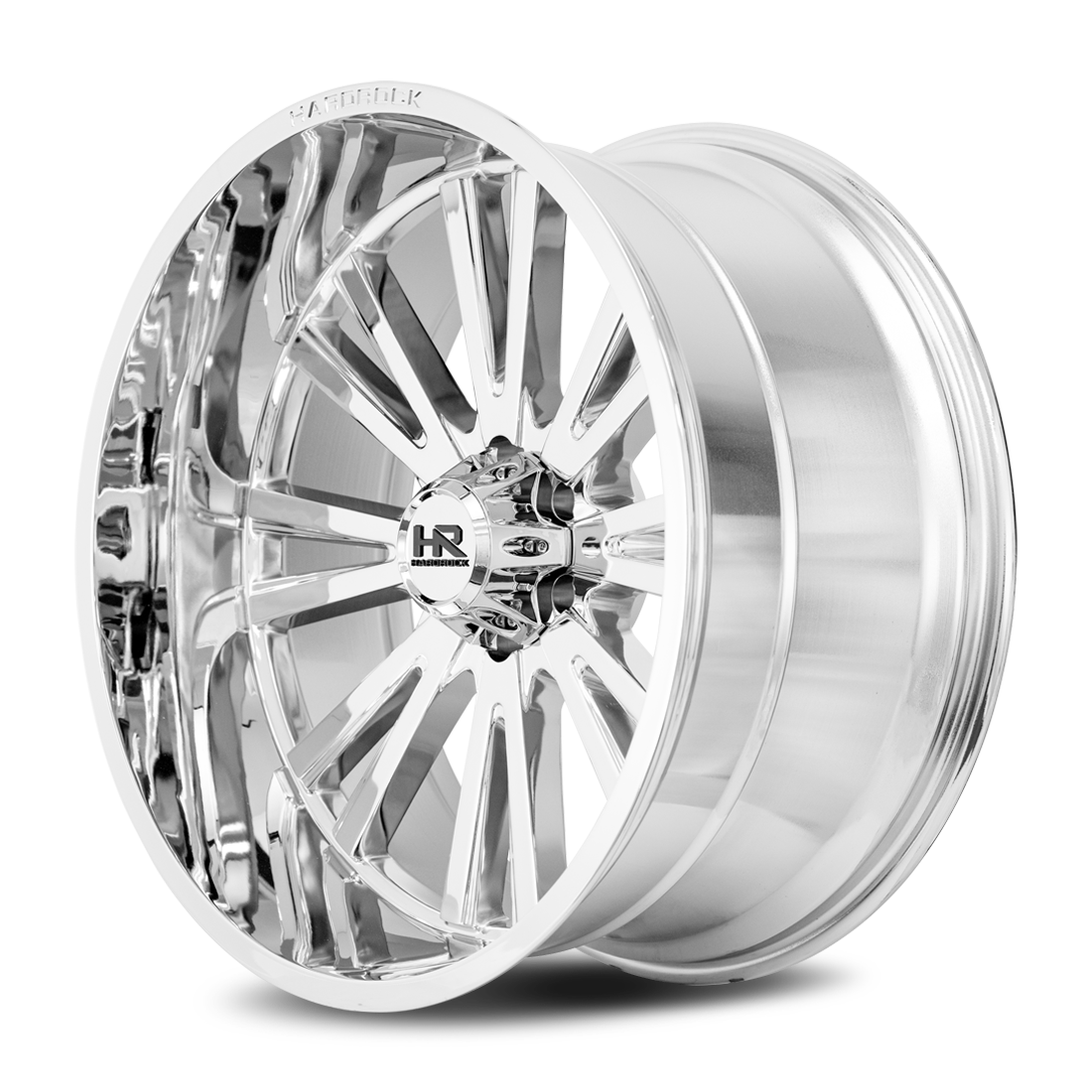24x12 Hardrock Offroad H503 Spine XPosed Chrome Wheel 6x5.5 Bolt Pattern -44mm Offset
