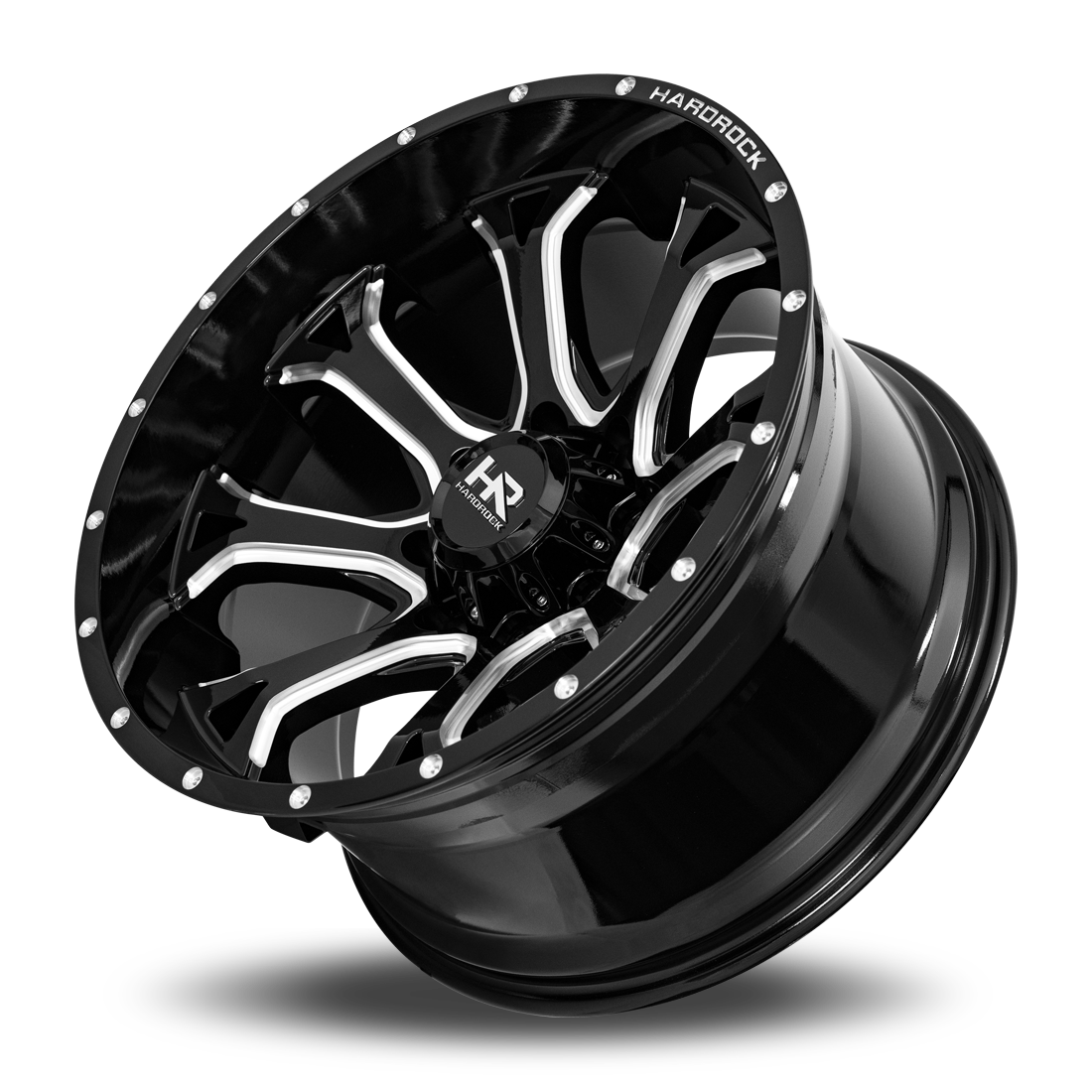 22x12 Hardrock Offroad H505 BloodShot Xposed Gloss Black Milled Wheel 6x5.5 Bolt Pattern -51mm Offset