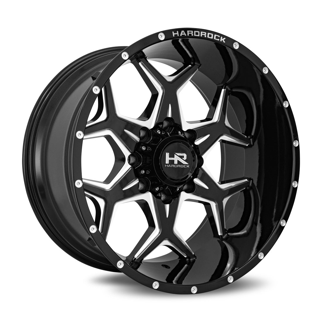 20x10 Hardrock Offroad H507 Reckless Xposed Gloss Black Milled Wheel 6x5.5 Bolt Pattern -19mm Offset