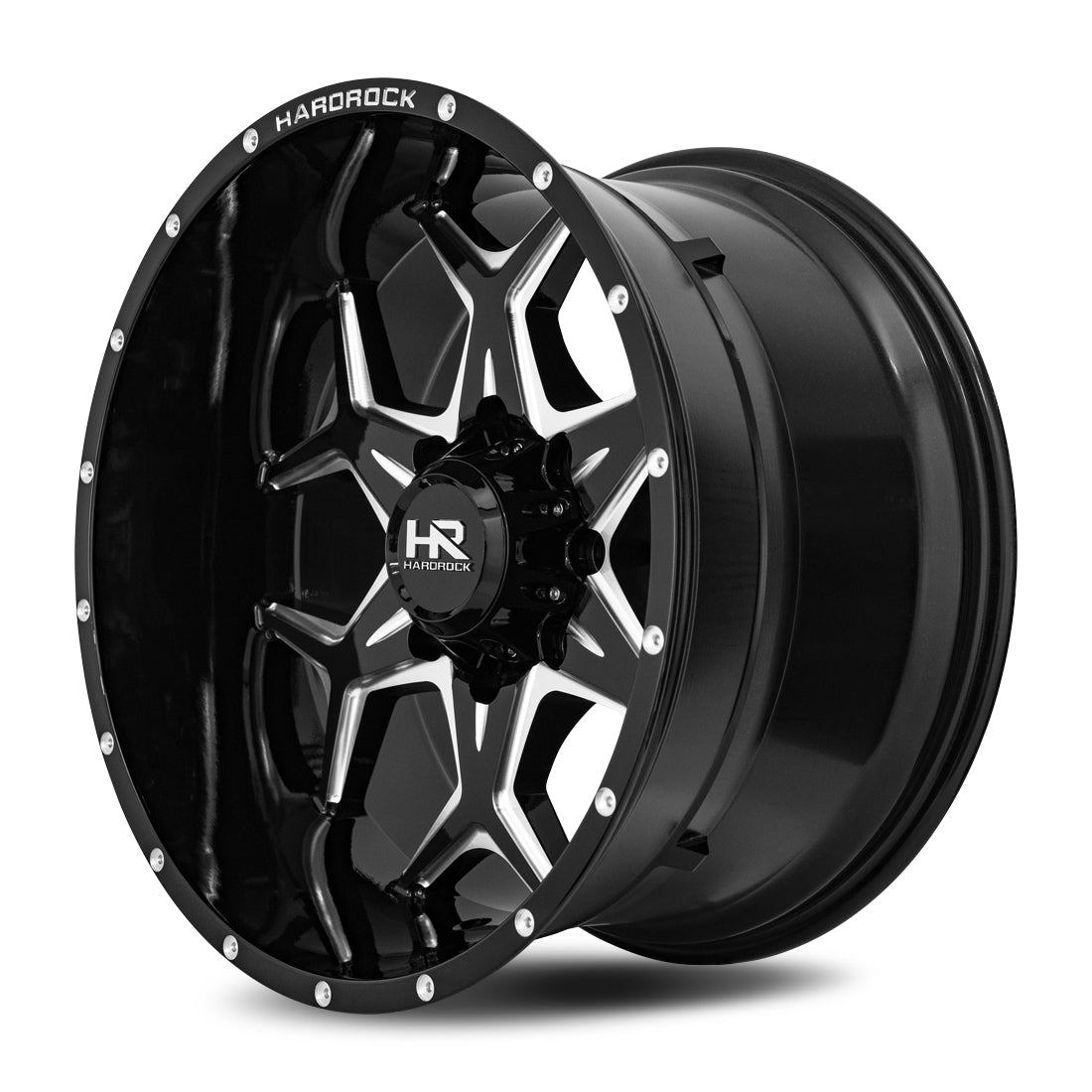 20x10 Hardrock Offroad H507 Reckless Xposed Gloss Black Milled Wheel 6x5.5 Bolt Pattern -19mm Offset