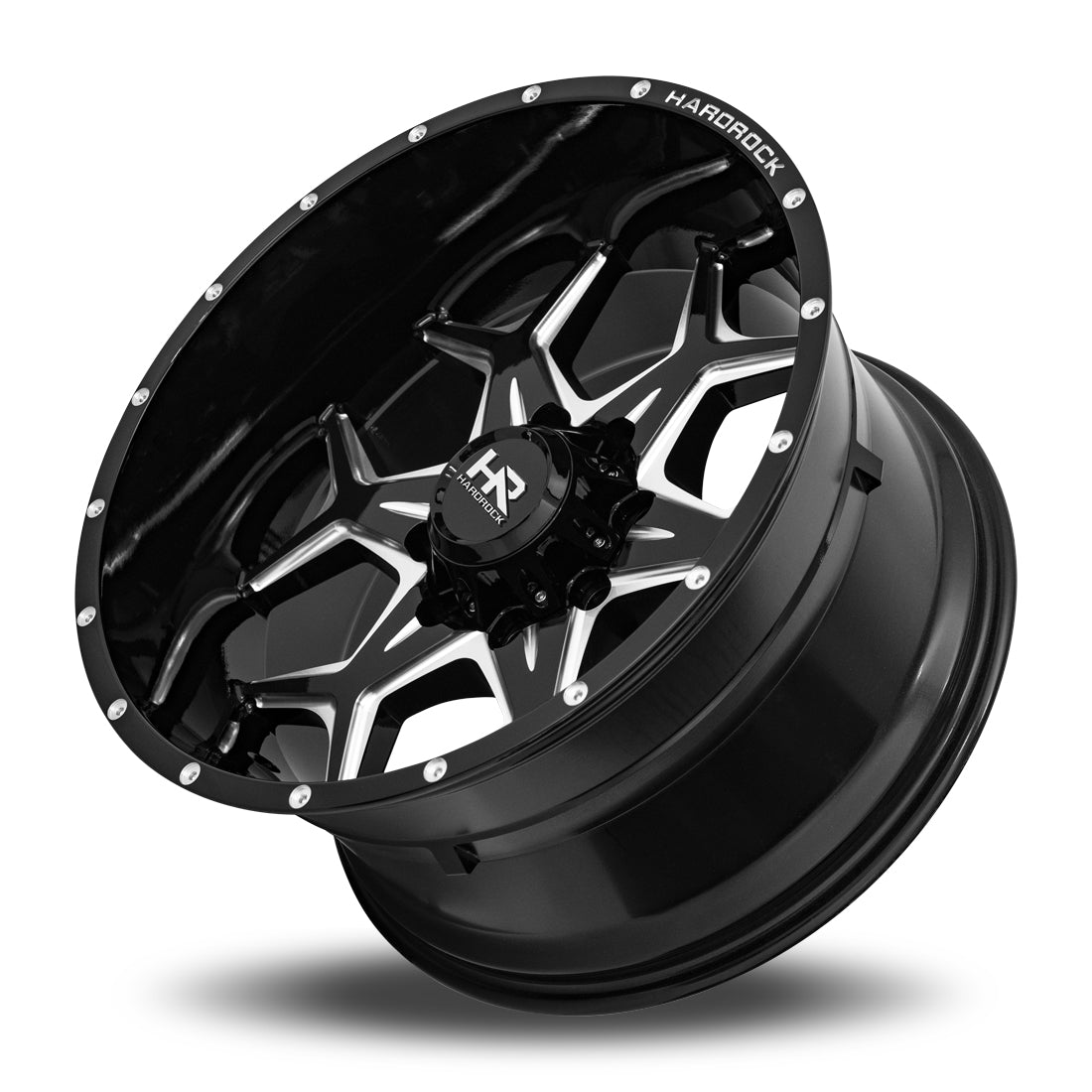 20x10 Hardrock Offroad H507 Reckless Xposed Gloss Black Milled Wheel 6x5.5 Bolt Pattern -19mm Offset
