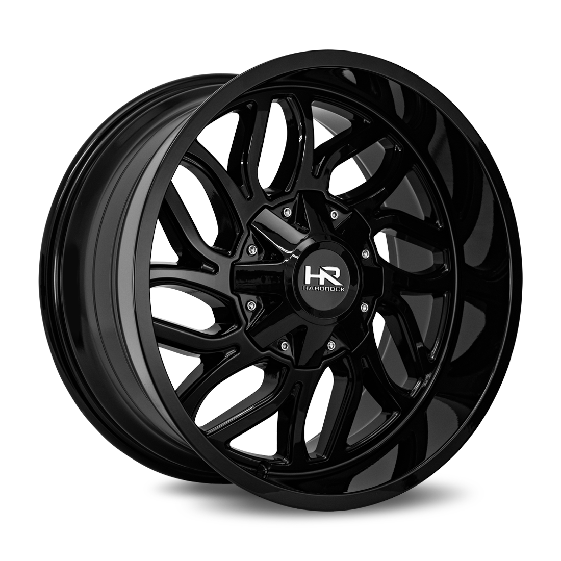 20x10 Hardrock Offroad H707 Destroyer Gloss Black Wheel 6x5.5 Bolt Pattern -19mm Offset