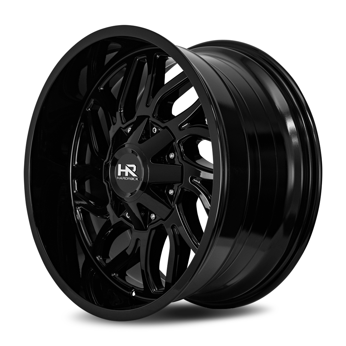 20x10 Hardrock Offroad H707 Destroyer Gloss Black Wheel 6x5.5 Bolt Pattern -19mm Offset