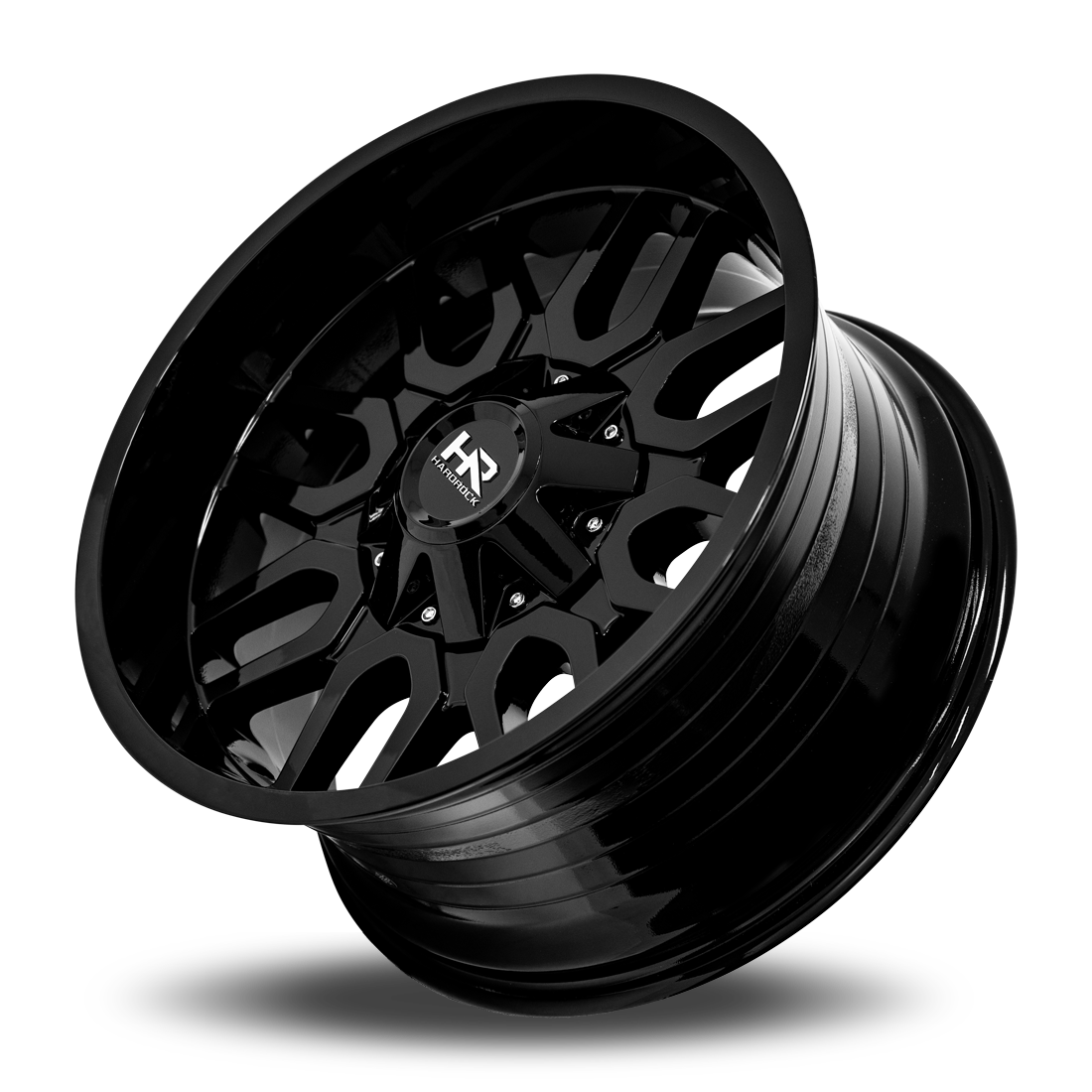20x9 Hardrock Offroad H709 Commander Gloss Black Wheel 6x5.5 Bolt Pattern 0mm Offset