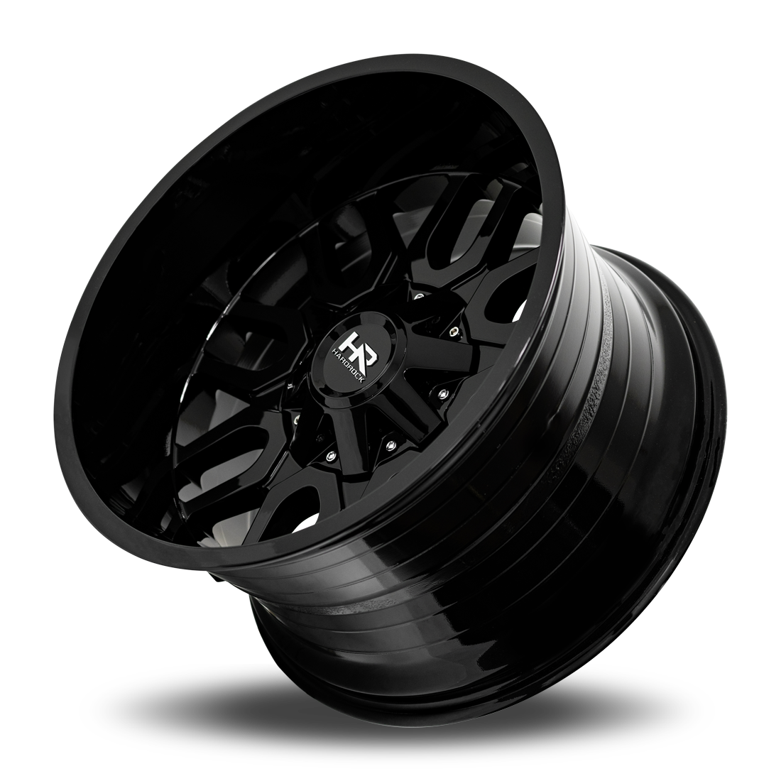 20x12 Hardrock Offroad H709 Commander Gloss Black Wheel 6x5.5 Bolt Pattern -51mm Offset
