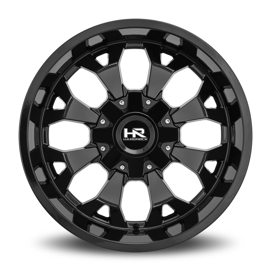 20x12 Hardrock Offroad H711 Devastator Gloss Black Wheel 6x5.5 Bolt Pattern -51mm Offset