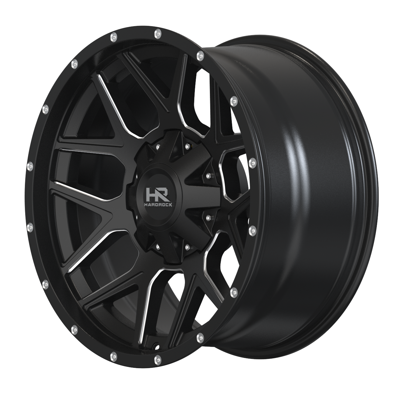 20x10 Hardrock Offroad H716 Rugged Gloss Black Milled Wheel 6x5.5 Bolt Pattern -19mm Offset