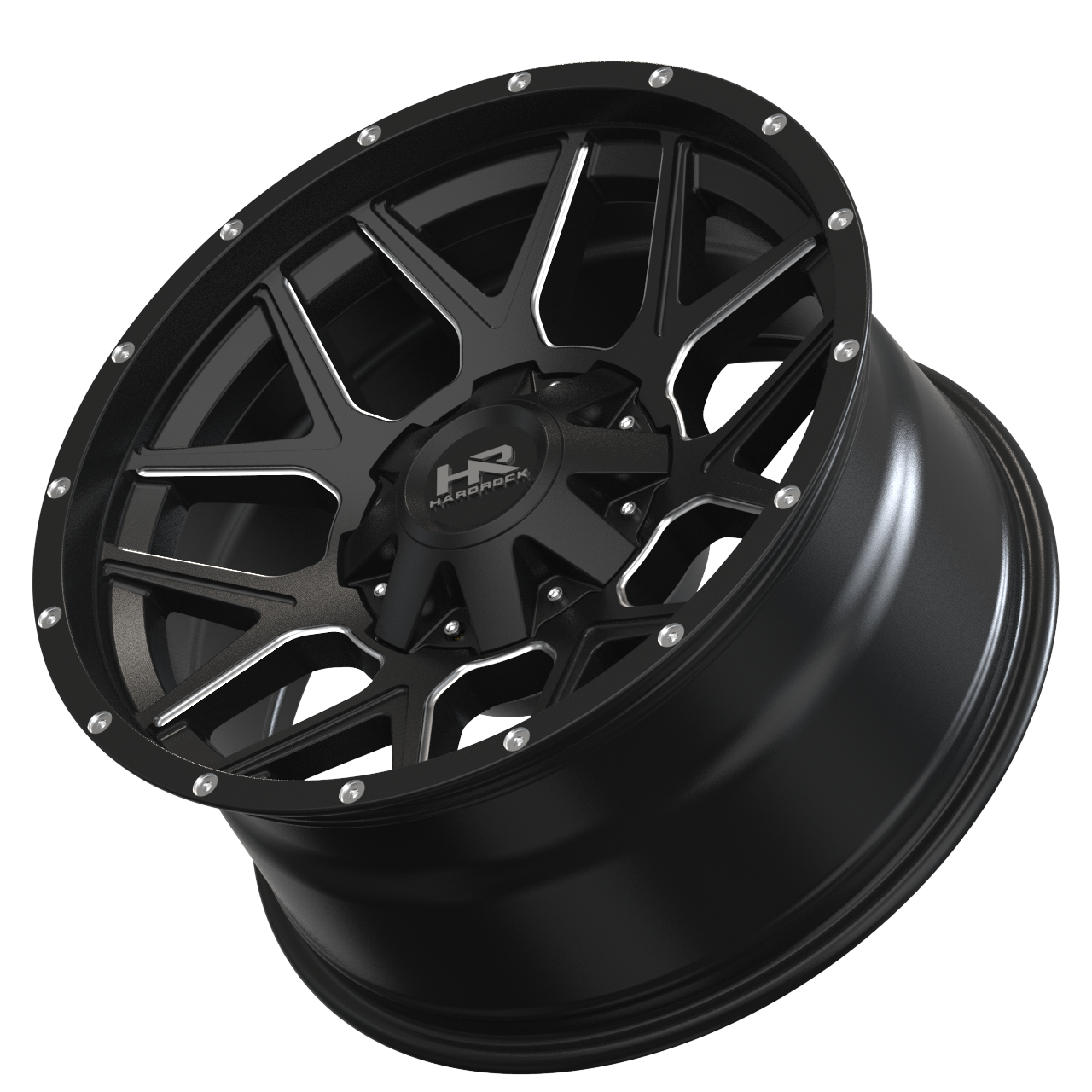 20x10 Hardrock Offroad H716 Rugged Gloss Black Milled Wheel 6x5.5 Bolt Pattern -19mm Offset