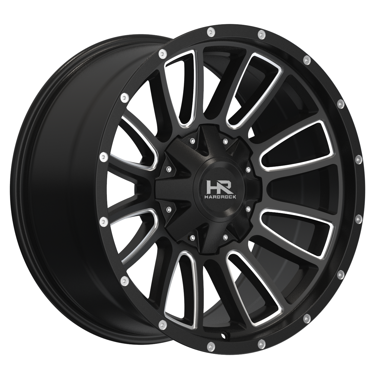 20x9 Hardrock Offroad H717 Tactical Gloss Black Milled Wheel 6x5.5 Bolt Pattern 0mm Offset