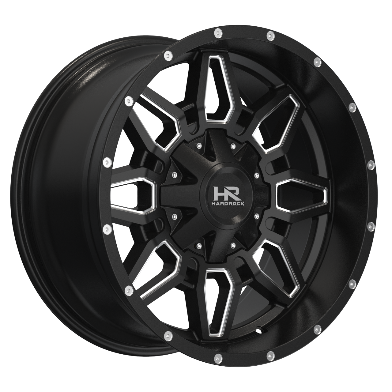 20x9 Hardrock Offroad H718 Striker Gloss Black Milled Wheel 6x5.5 Bolt Pattern 0mm Offset