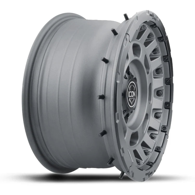 17x8.5 Icon Alloys Hammer Pro Charcoal Wheel 6x5.5 Bolt Pattern 0mm Offset