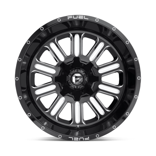18x9 fuel off-road d620 hardline gloss black milled wheel 6x5.5 bolt pattern 2mm offset