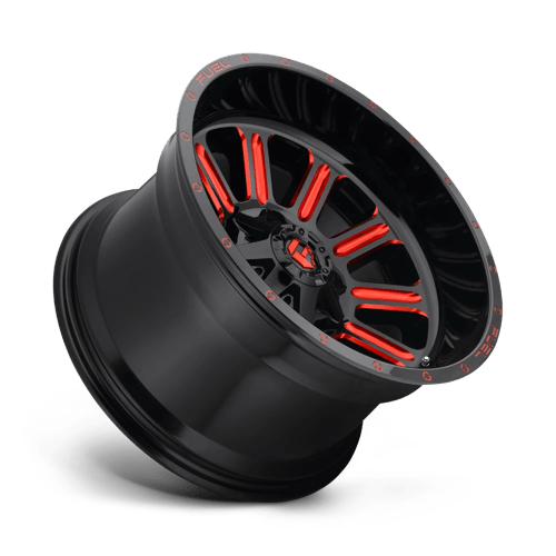 18x9 fuel off-road d621 hardline gloss black red tinted clear wheel 6x5.5 bolt pattern 20mm offset