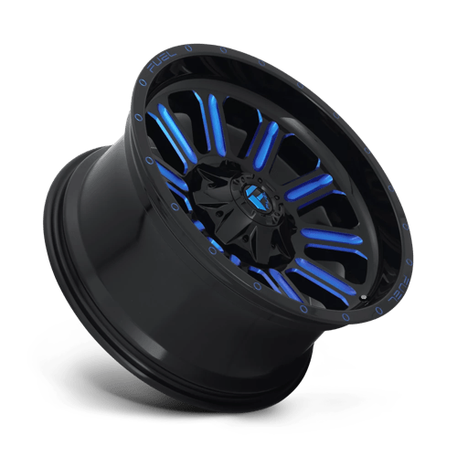 18x9 fuel off-road d646 hardline gloss black blue tinted clear wheel 6x5.5 bolt pattern 2mm offset