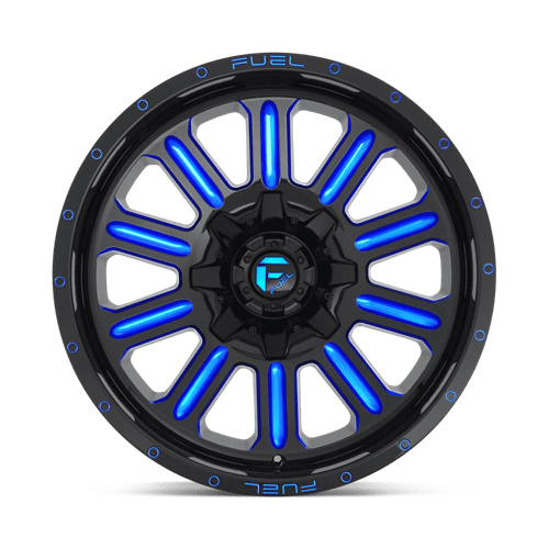 18x9 fuel off-road d646 hardline gloss black blue tinted clear wheel 6x5.5 bolt pattern 2mm offset