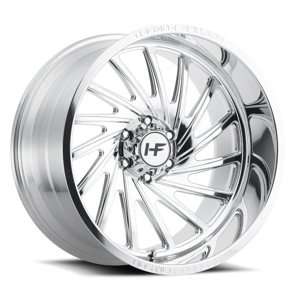 24x14 hostile wheels hf06 chaos polished wheel 6x5.5 bolt pattern 44mm offset