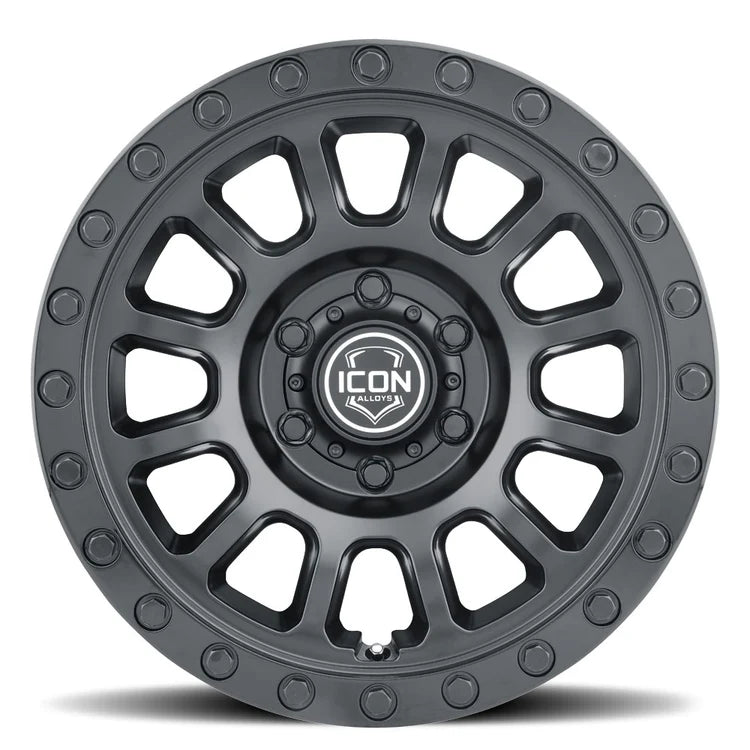 18x9 Icon Alloys Hulse Double Black Wheel 6x5.5 Bolt Pattern 25mm Offset