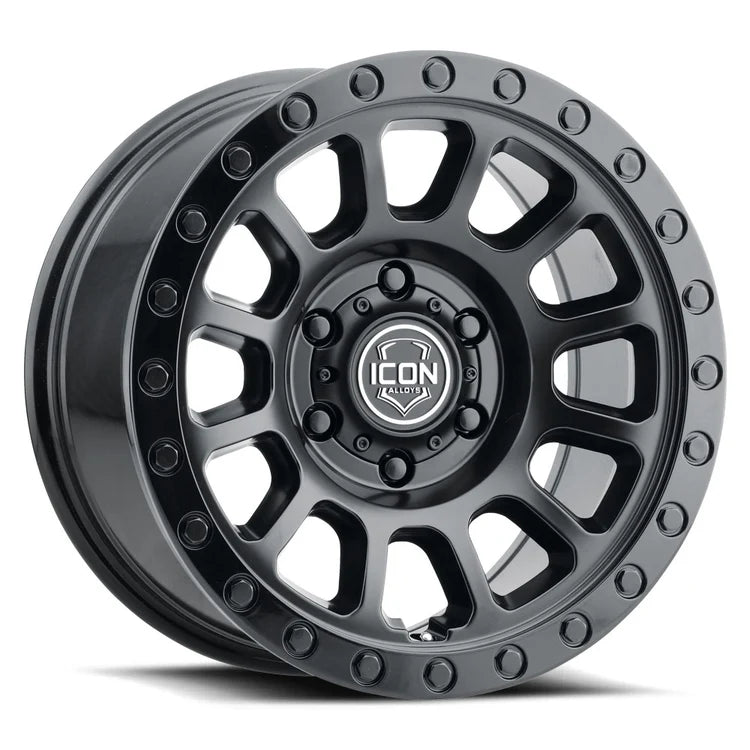 18x9 Icon Alloys Hulse Double Black Wheel 6x5.5 Bolt Pattern 25mm Offset