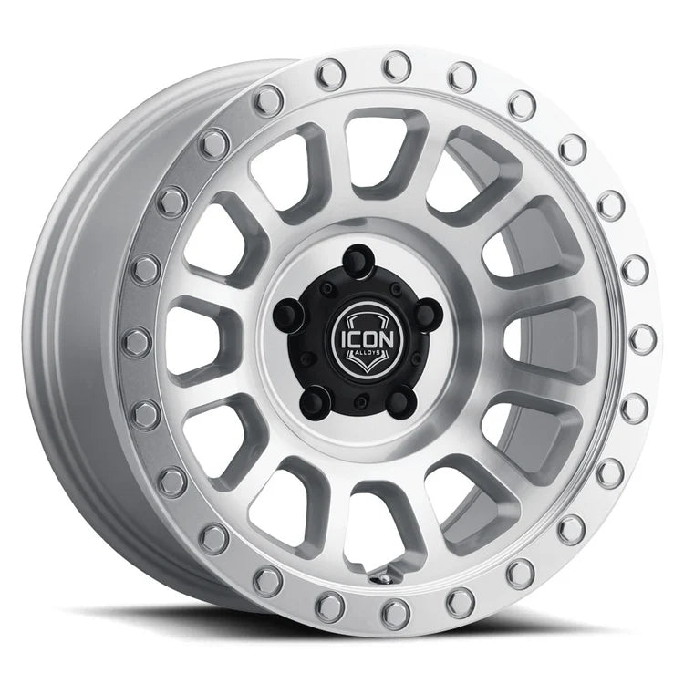 18x9 Icon Alloys Hulse Silver Machined Wheel 6x5.5 Bolt Pattern 25mm Offset